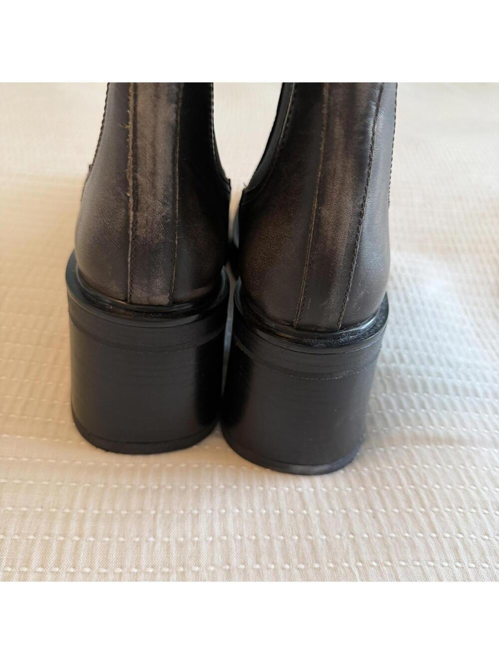NEW Steve Madden Platform Chelsea Boot Brown Distressed Leather Women’s 41/US 10 - Picture 5 of 8